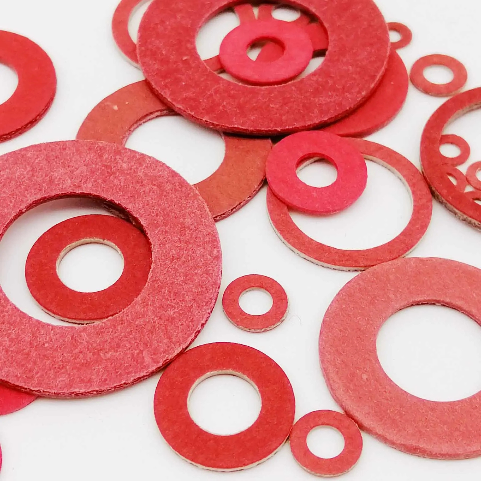 M2 M2.5 M3 M4 M5 M6 M8 M10 M12 M14 M16 Red Steel Paper Insulating Flat Washer Insulation Plain Gasket Pad Ring Spacer