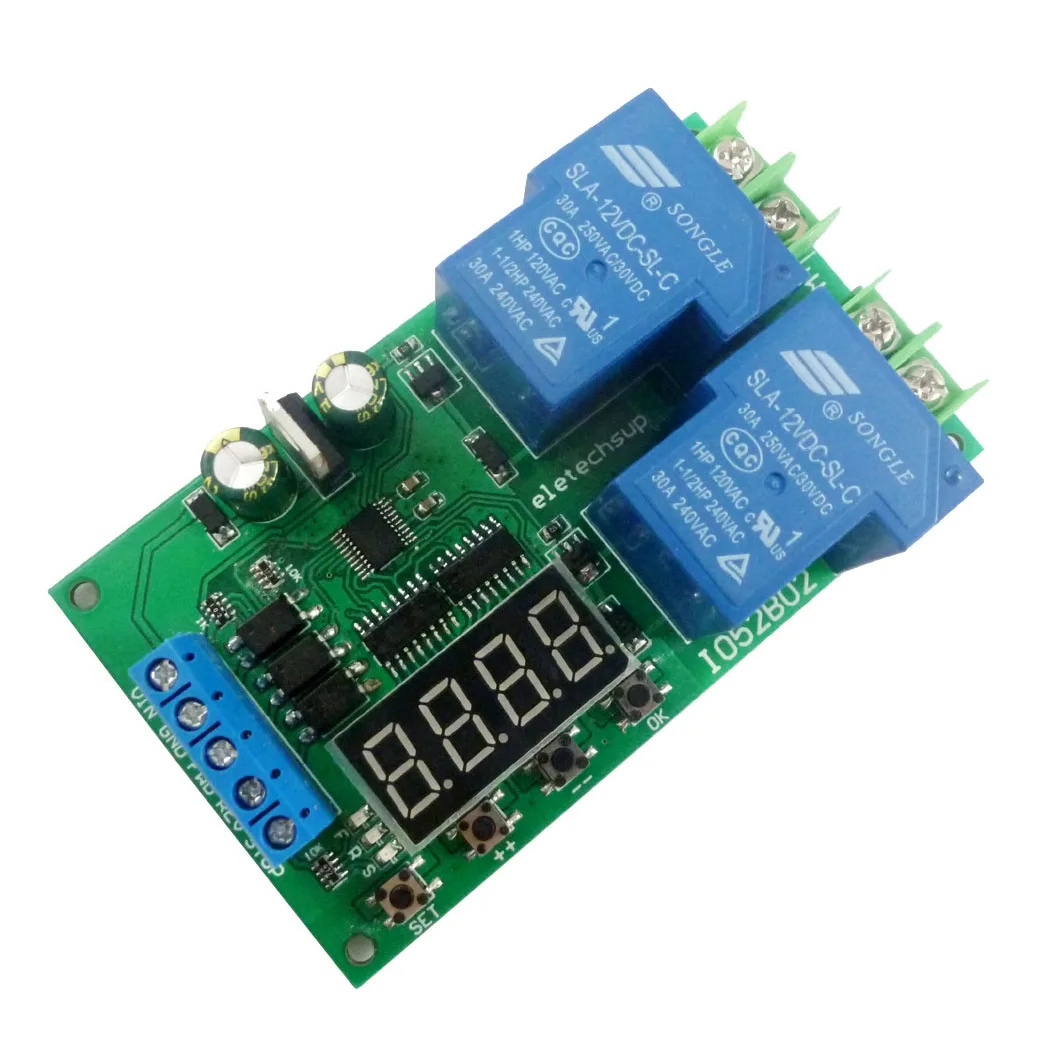 12V 30A Multifunction DC/AC Motor Controller Relay Board Forward Reverse Control Automatic Delay Cycle Start Stop Switch