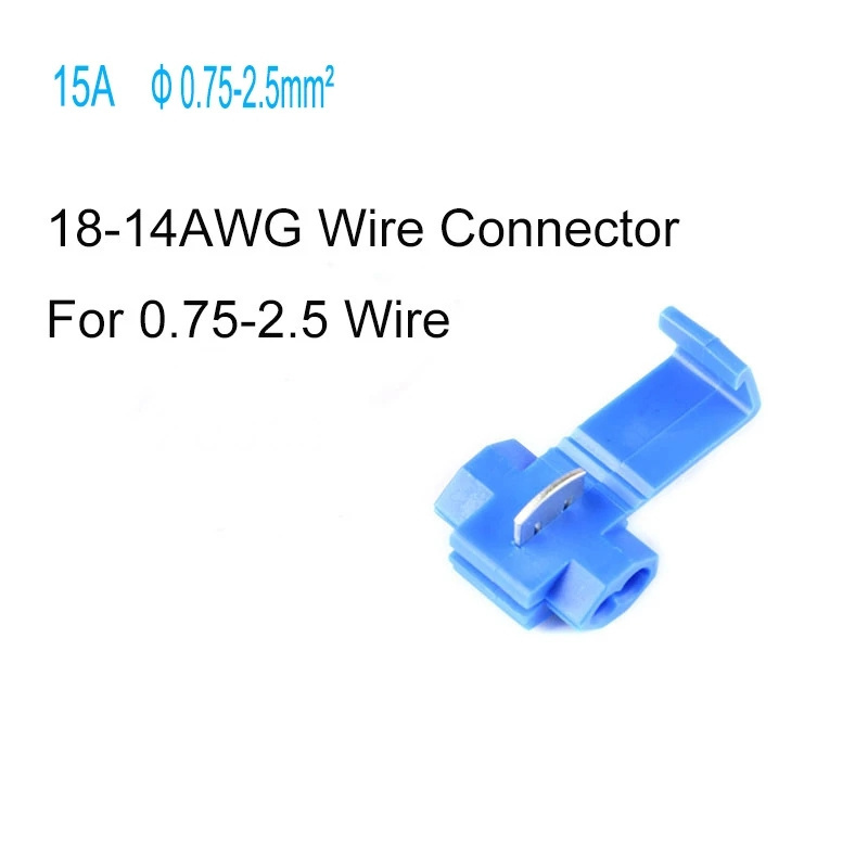 Line Connector Terminal Joint Blue Red Quick Connection Clip Wire Crimp Splitter Lip Break Clamp Strip-free Soft Distributor