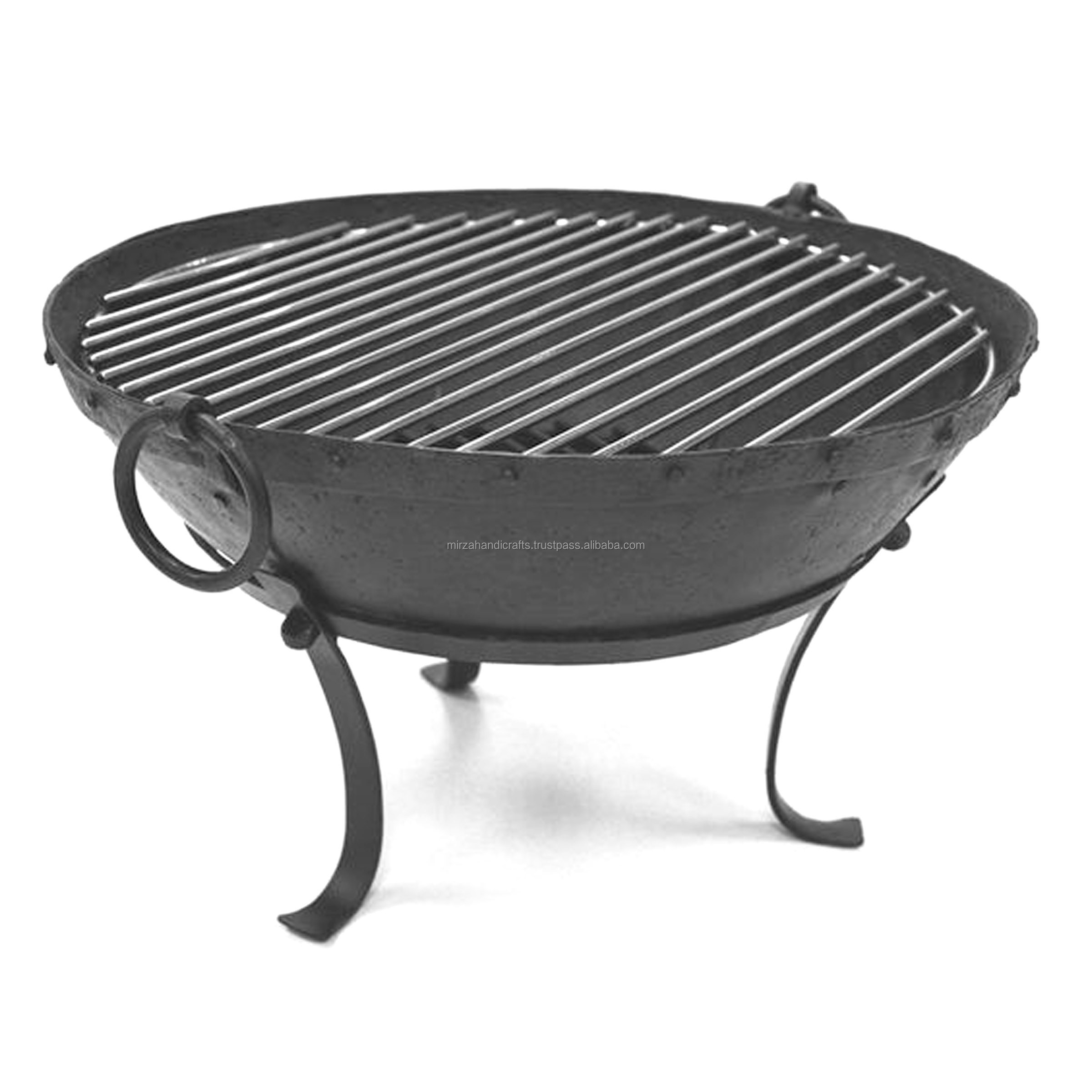 bbq Accessories outdoor kitchen Metal Handcrafted Traditional Fire Pit With Grill Grate Bbq Grill Mat Heat