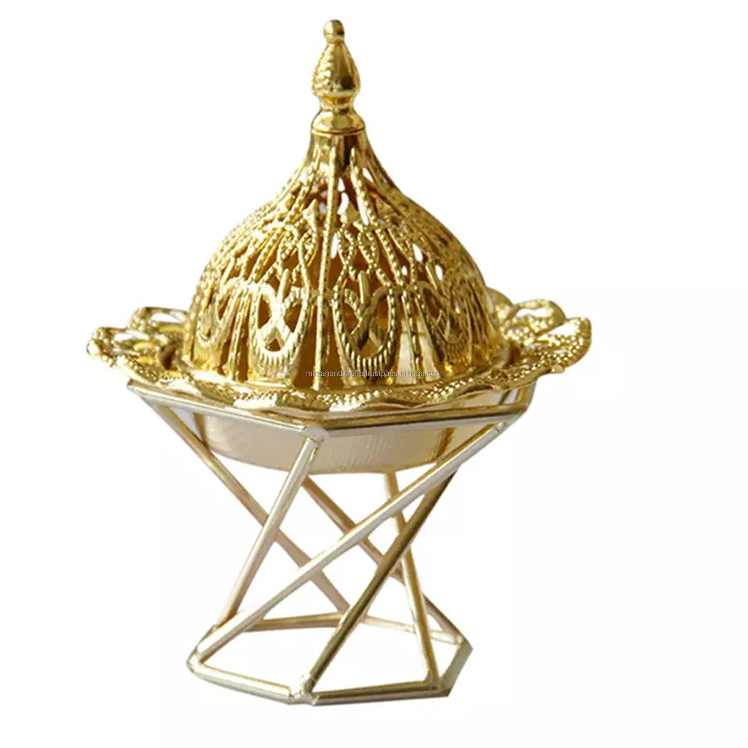 Mid-East Luxury Incense Brass Resin/Loose Incense/Oil Burner Adjustable 2 in 1 Burner Tea Candle Burner No Charcoal Need