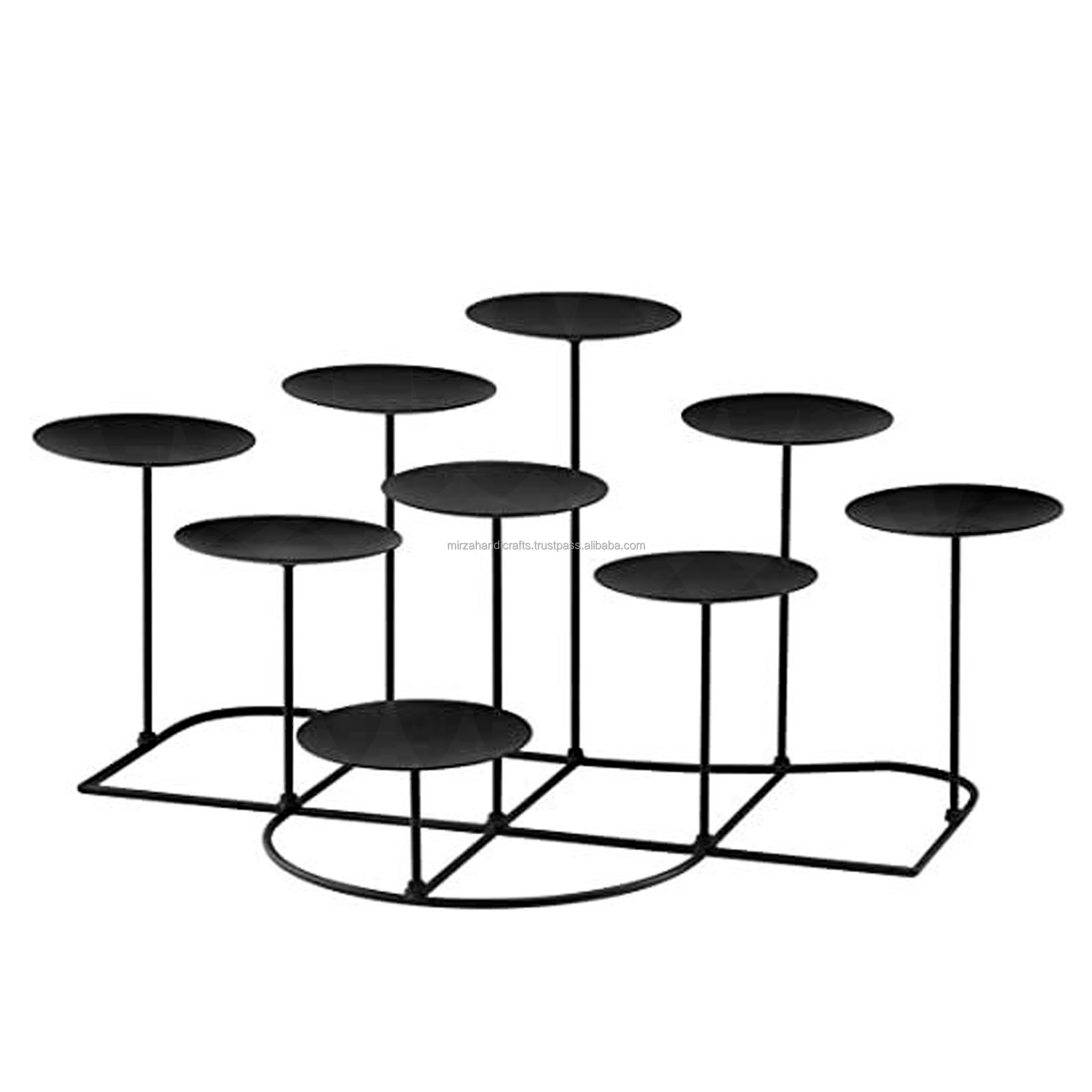 Matte Black Iron Candle for for Table Centerpiece Wedding Party Spa Decoration candle Holder