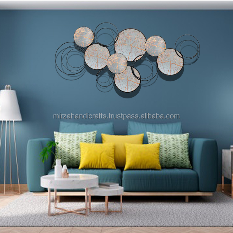 Circle Design Luxury Metal Wall Art Decoration for home decorative for Living room Bedroom Dining Room Hallway