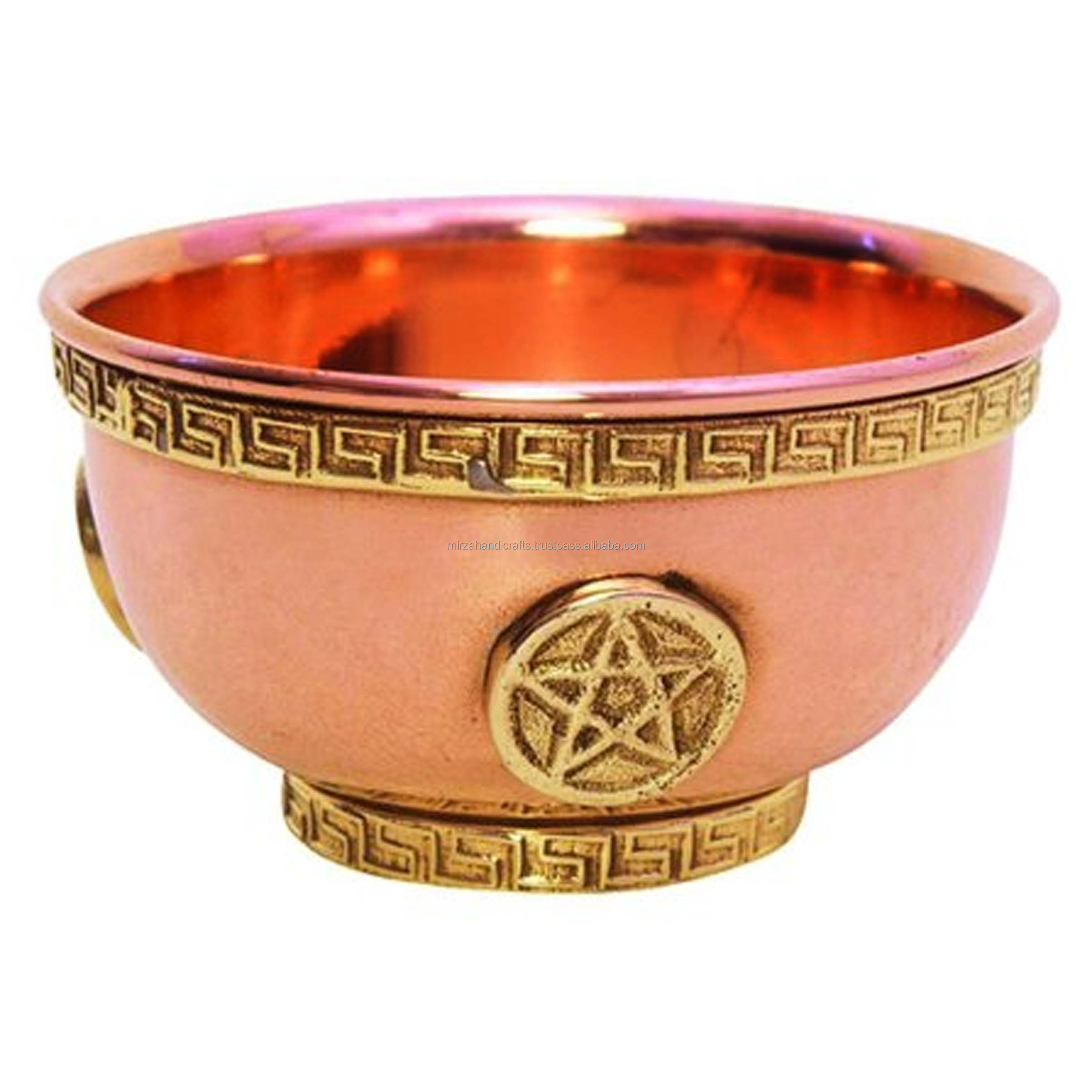 Triquetra Copper Offering Bowl for Altar Use Rituals Incense Smudging for Smudging Incense and Sage Burning Alternative Bowl