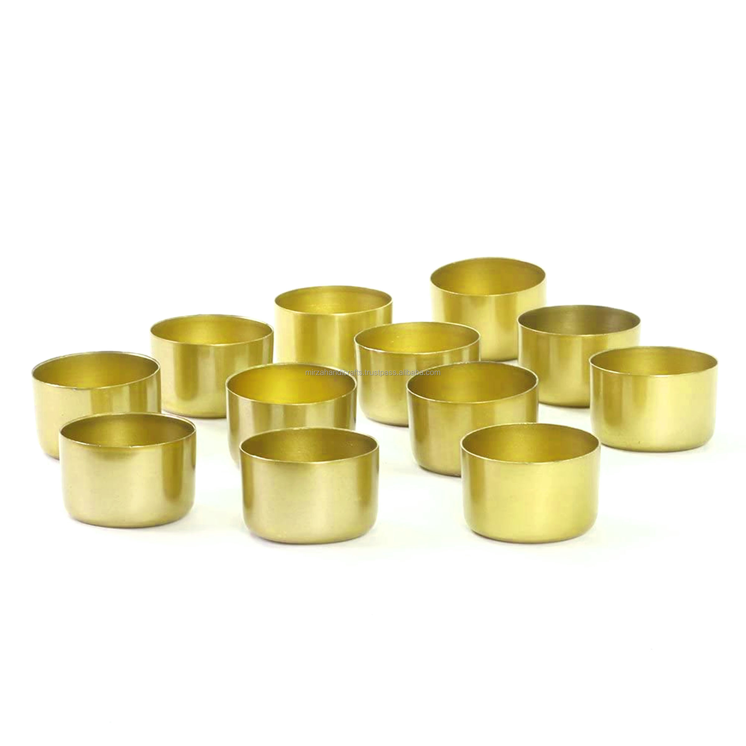 Decorative  Wholesale Metal Tealight Candle Holder Cups Set of 12 pcs Golden Votive for special event decoration