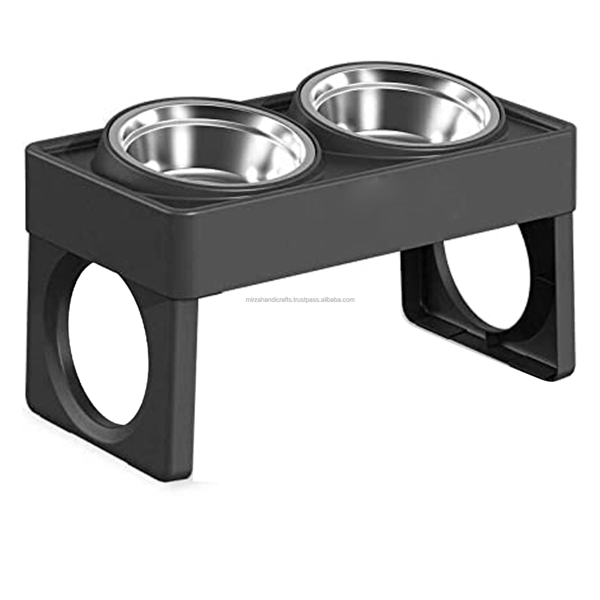 Dog Bowl Stand with 2 Stainless Steel Shape Handmade Metal Bowls Indian Supplier For Direct Factory Rate Metal Dog And Cat Bowls