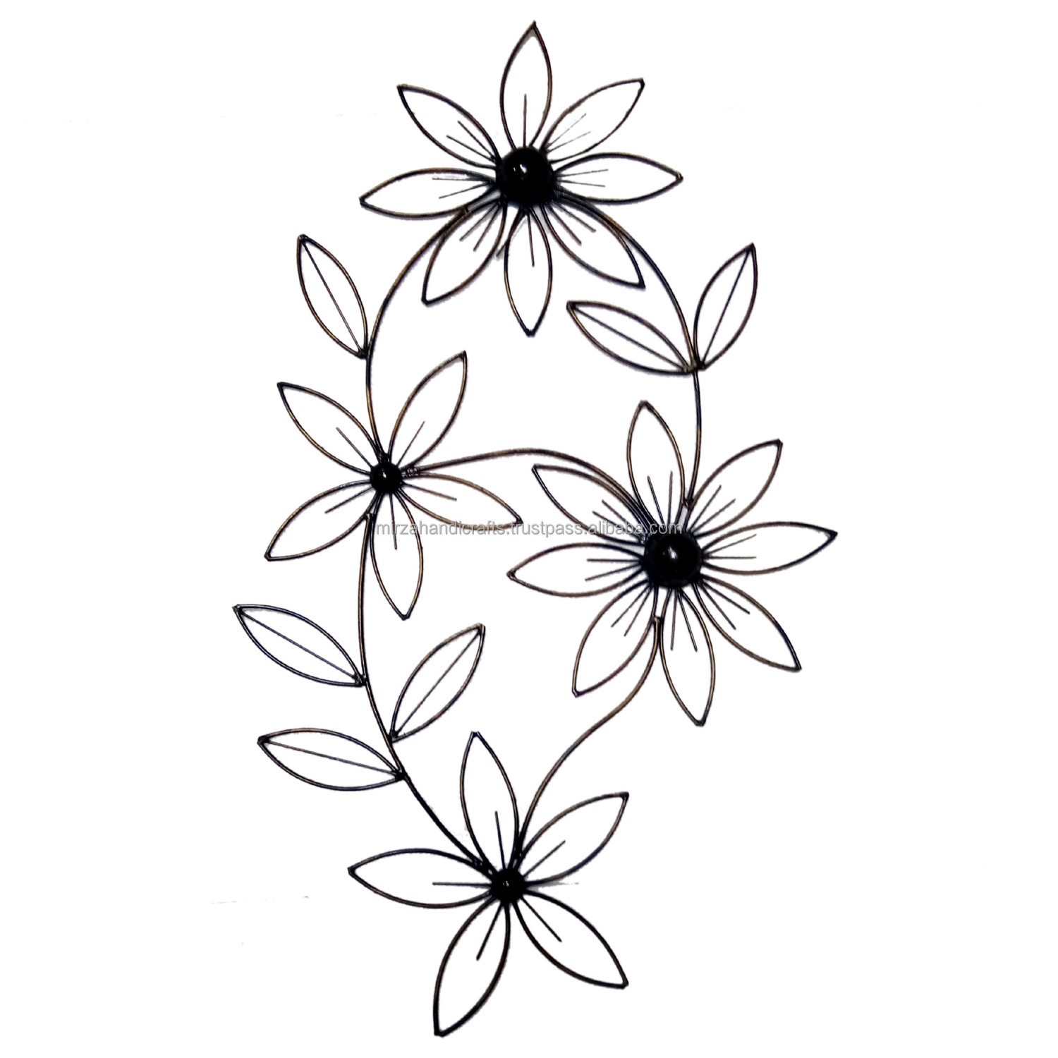 Adecco Rustic Urban Flower Scrolled Design Metal Wall Decor For Nature Home Art Decoration & Kitchen Holiday Wall Decorations