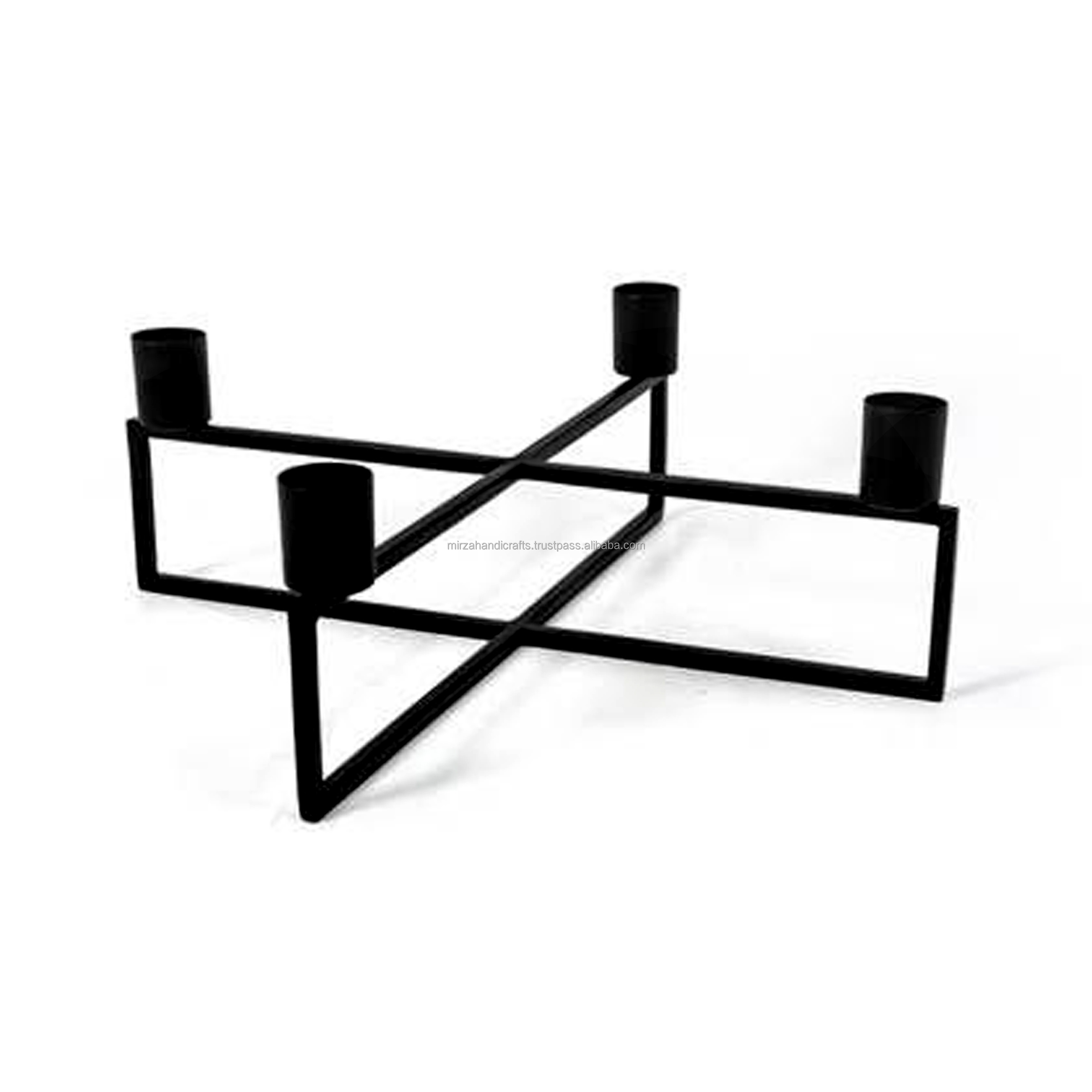 Matte Black Iron Candle for for Table Centerpiece Wedding Party Spa Decoration candle Holder