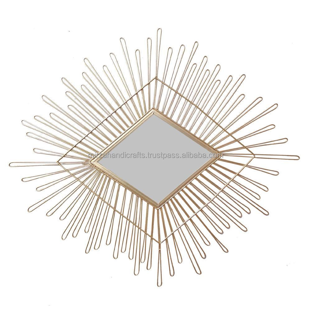 Luxury Medium Hexagonal Gold  Modern Accent Mirror  Modern Wall Mirror For Home Decoration