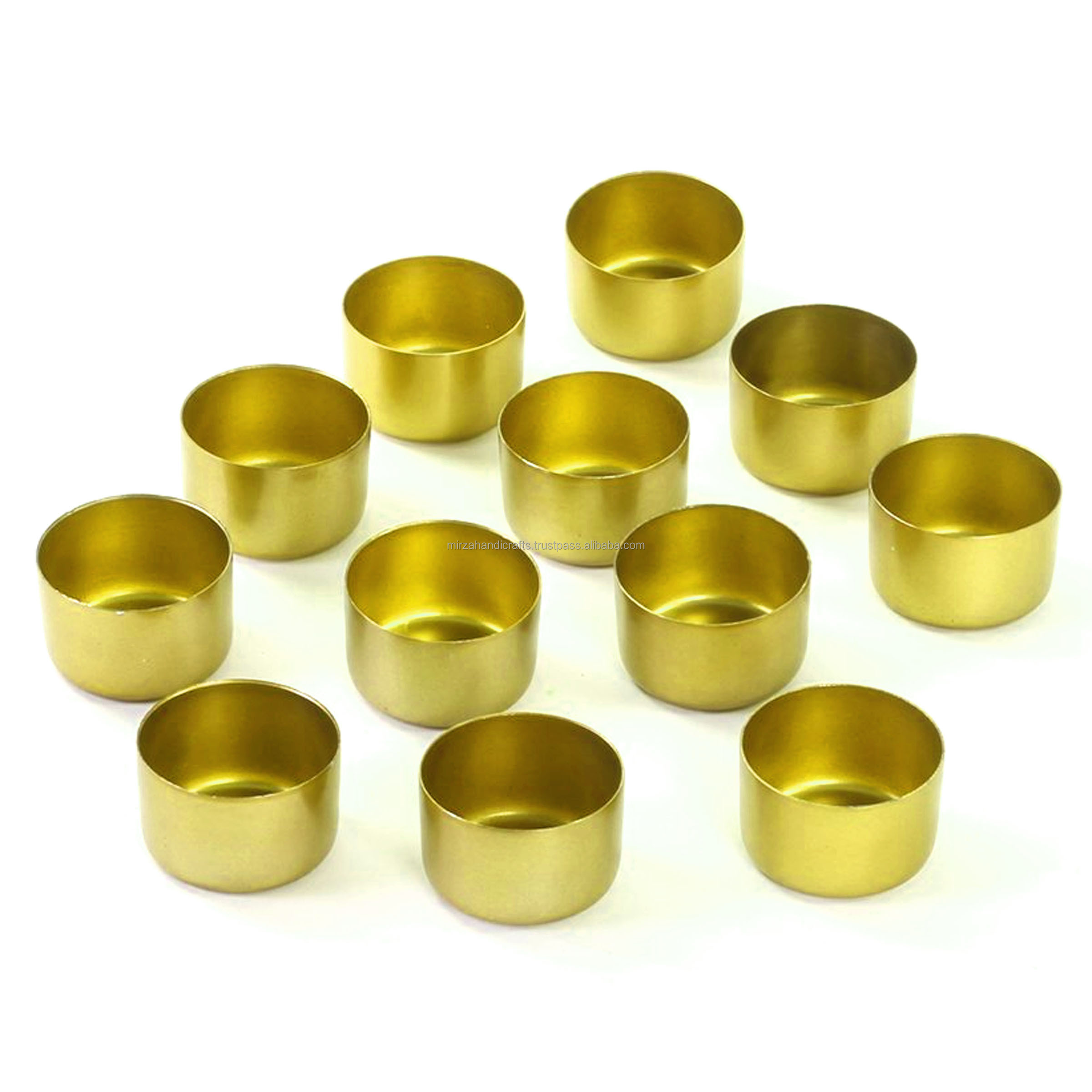 Decorative  Wholesale Metal Tealight Candle Holder Cups Set of 12 pcs Golden Votive for special event decoration