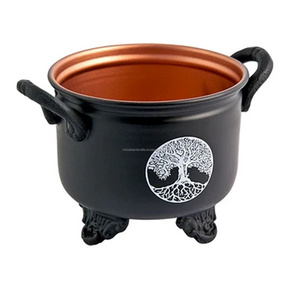 Factory Price Middle East European Style Metal Incense cauldron with flower of life incense bowl for smoked charcoal,