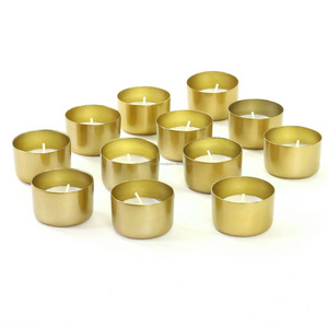 Decorative  Wholesale Metal Tealight Candle Holder Cups Set of 12 pcs Golden Votive for special event decoration