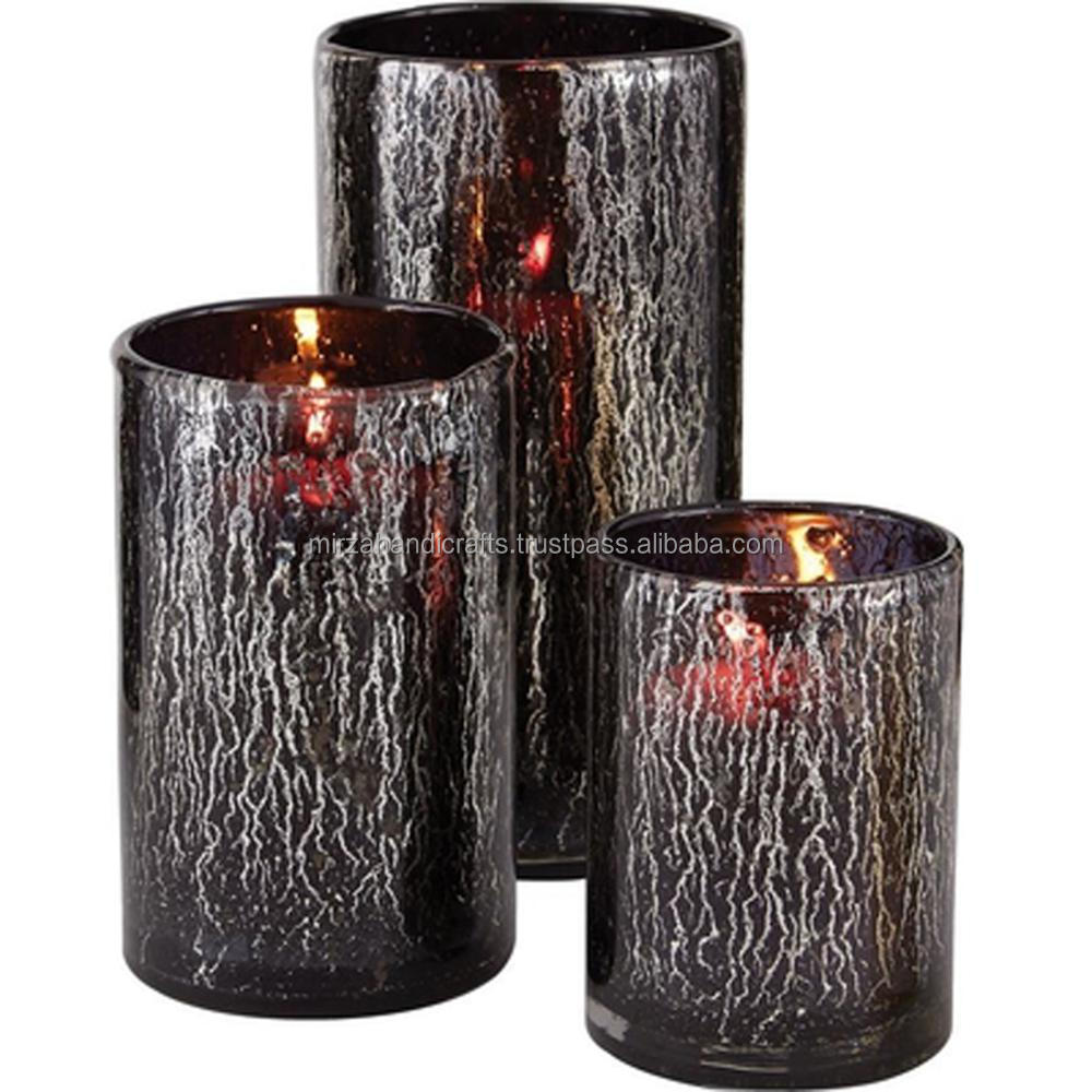 Home Decor Iron Handmade Candle Holder with Leaf Cutouts Hurricane Lanterns for Table Decorative Wax Led Votive Pillar Candle