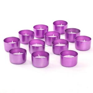 Decorative  Wholesale Metal Tealight Candle Holder Cups Set of 12 (Vintage Purple) for special event decoration