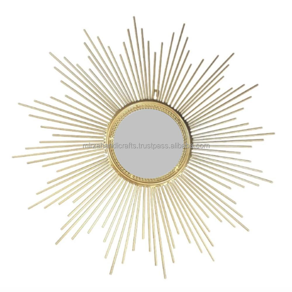 ANTIQUE GOLD STARBURST HOME DECOR WALL MIRROR