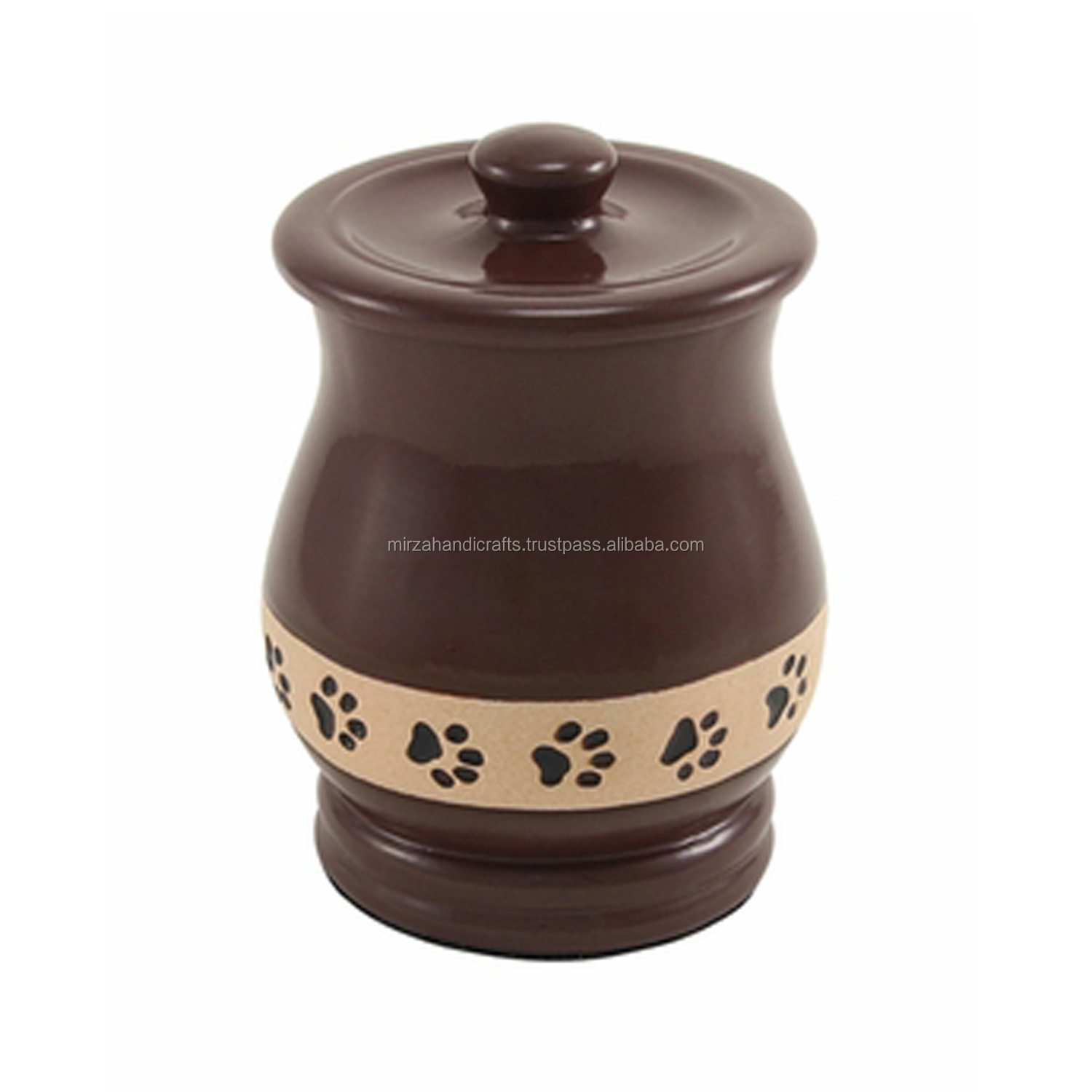 Cat & Dog Green Friendship Paw Print Ceramic Pet Urn 3 Sizes