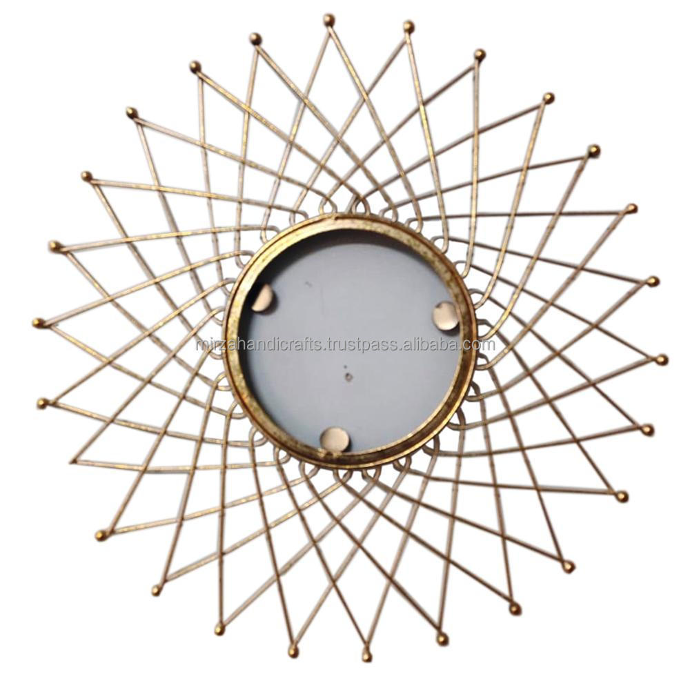 ANTIQUE GOLD STARBURST HOME DECOR WALL MIRROR