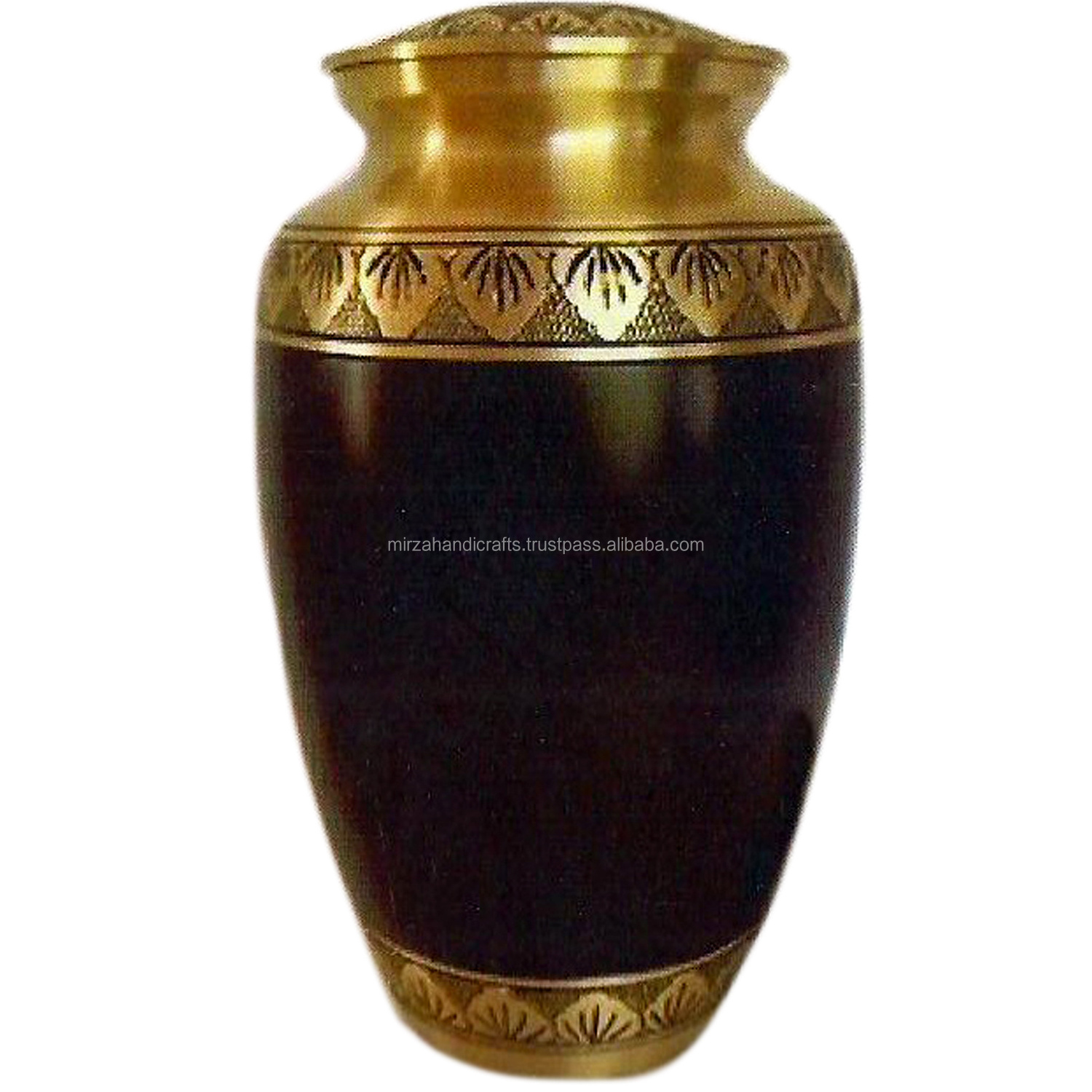 Modern Adult Classic Funeral Memorial Leaves Design Cremation Urns for Human Ashes Handcrafted Aluminum