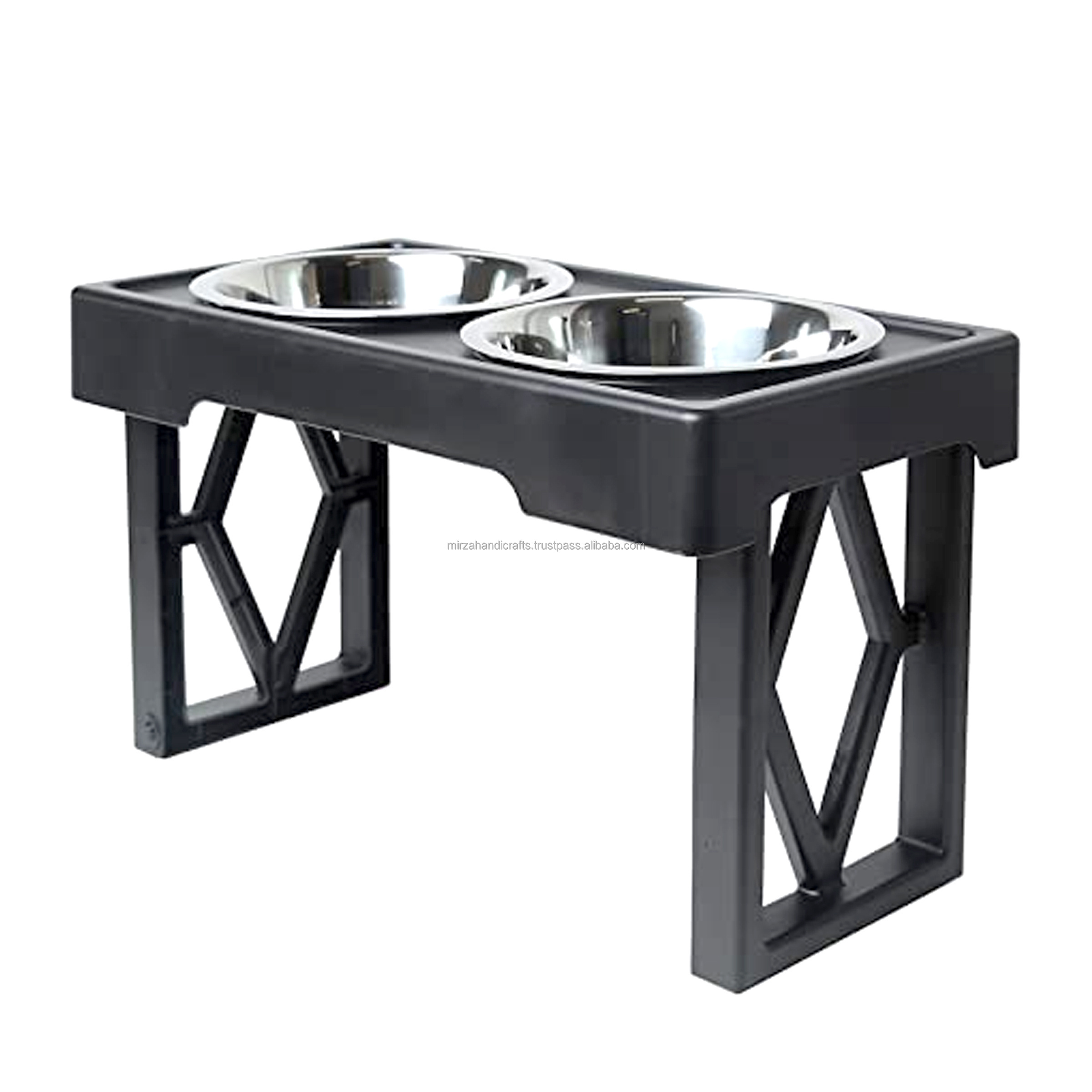 Dog Bowl Stand with 2 Stainless Steel Shape Handmade Metal Bowls Indian Supplier For Direct Factory Rate Metal Dog And Cat Bowls