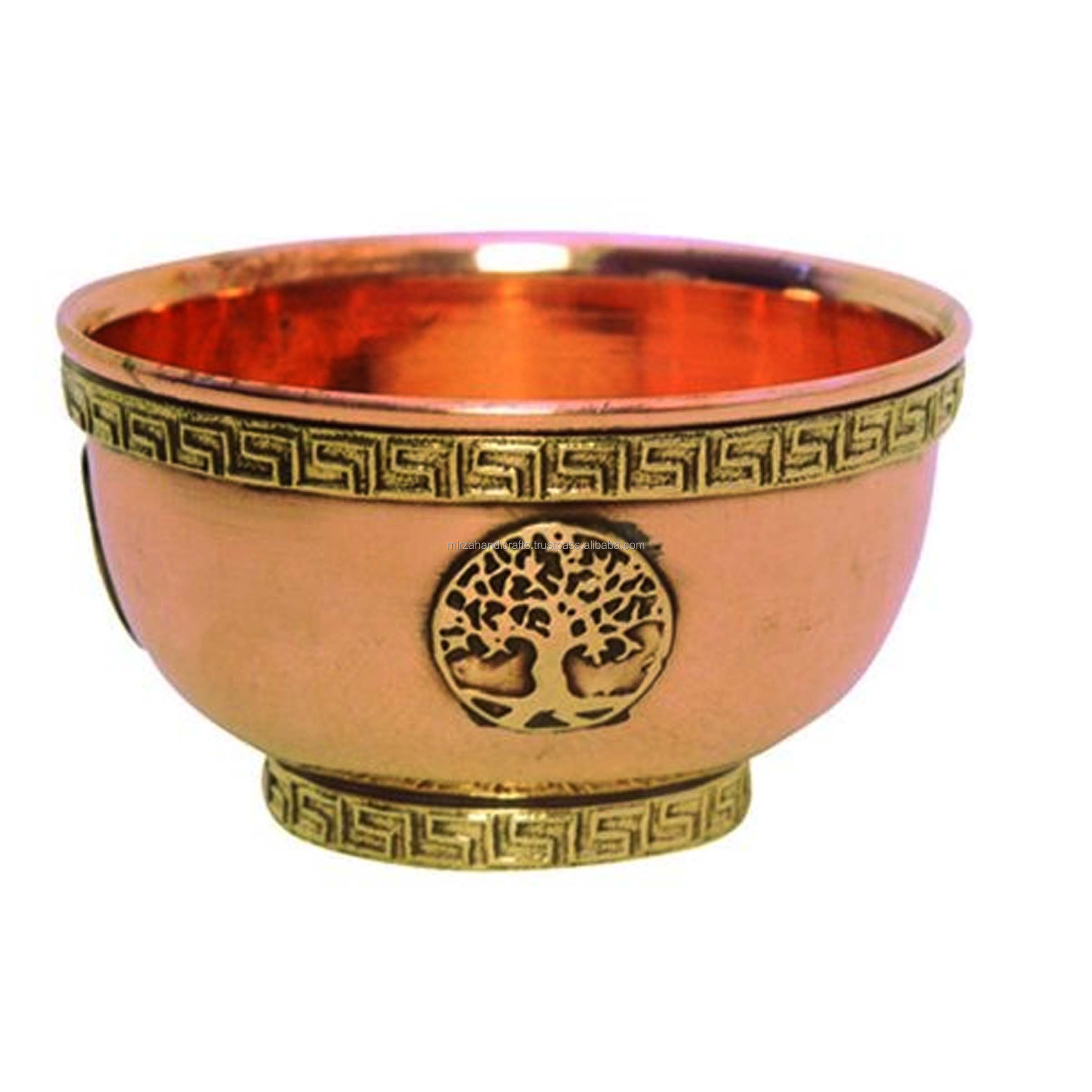 Triquetra Copper Offering Bowl for Altar Use Rituals Incense Smudging for Smudging Incense and Sage Burning Alternative Bowl