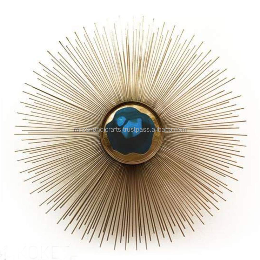 METAL STARBURST GOLDEN FINISHED HOME DECOR ART