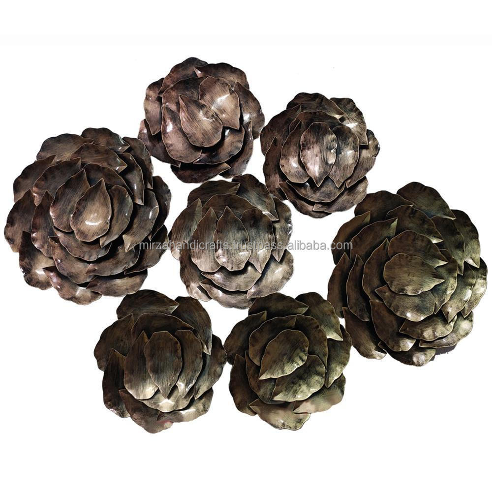 Decorative  Brown Rose Flower Metal Wall Art  decorations for Wall Wedding Backdrop Birthday Party Baby