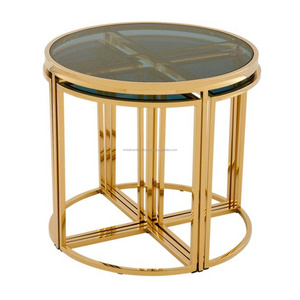 Round Metal Handmade Coffee Table with Mirrored Top High Quality Product handmade Custom Price Metal handmade