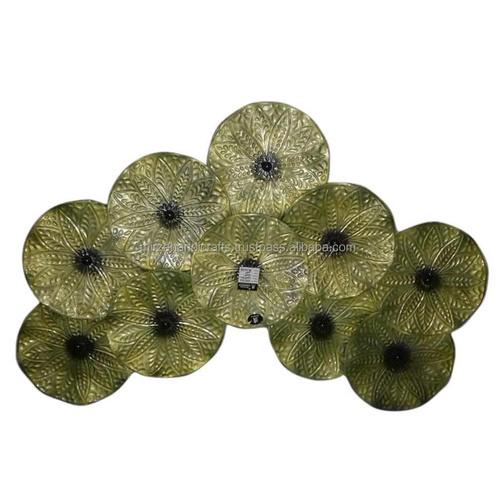 Large Green Circles Wall Decor Decorative Metal flower WALL Decor Hanging