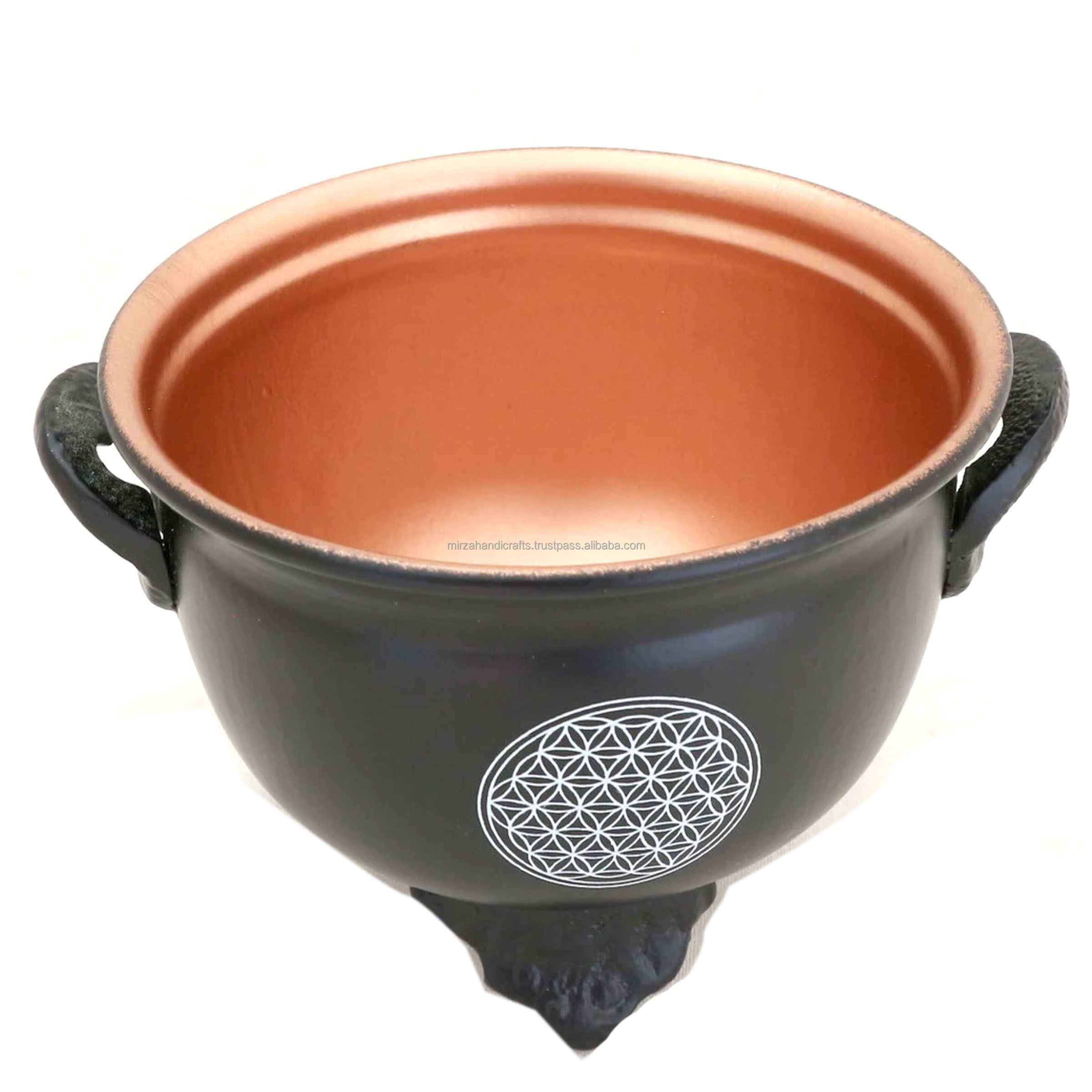 Factory Price Middle East European Style Metal Incense cauldron with flower of life incense bowl for smoked charcoal,