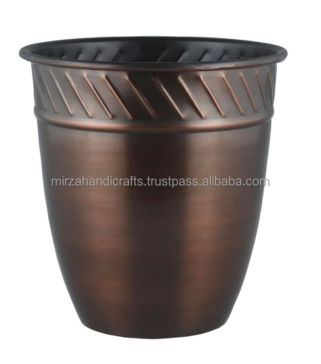 Indoor Outdoor Flower Pots  Modern Decorative Large Luxury  metal planter flower Garden Pots Iron Round Planter Plant Pots