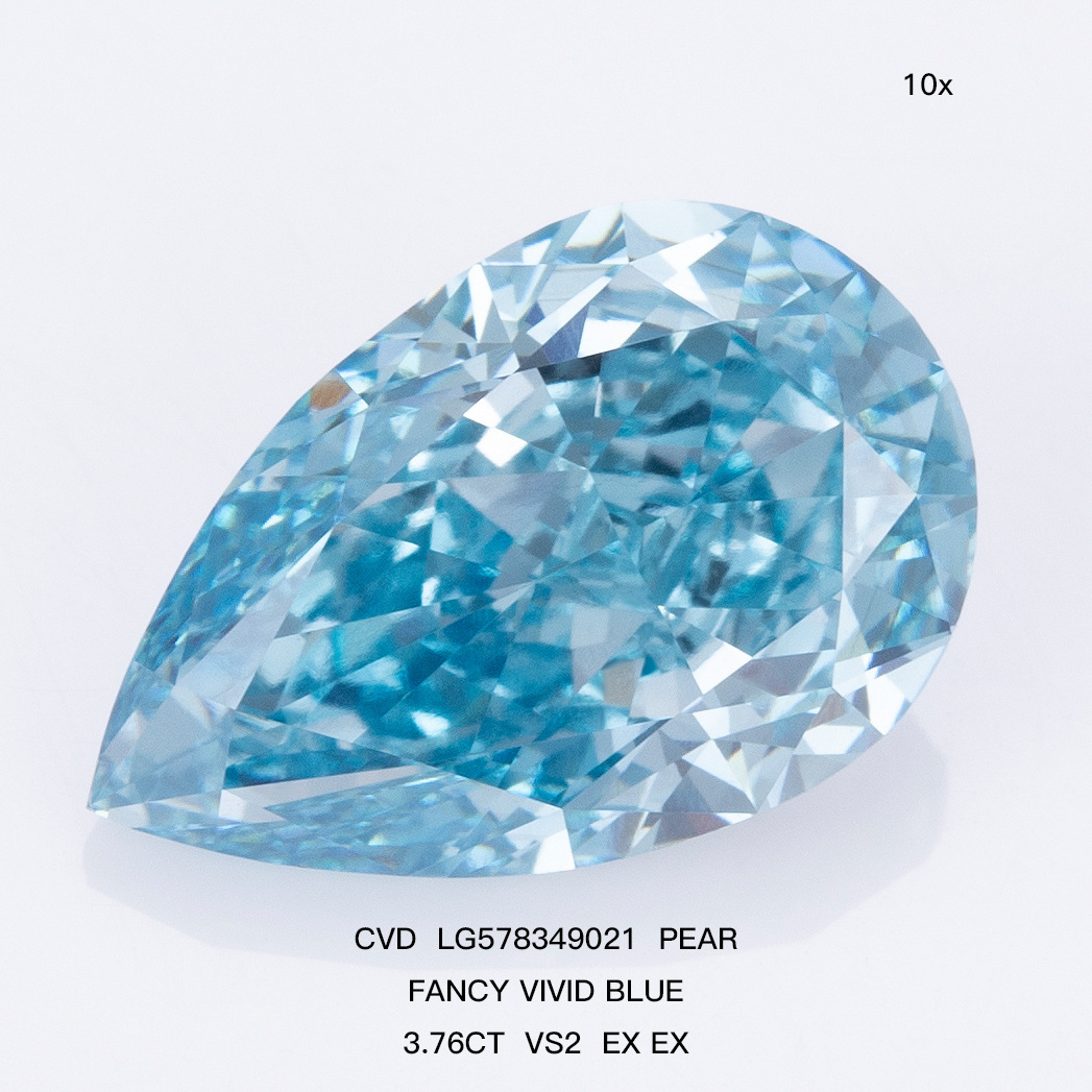 1ct Pear VVS Loose Blue Lab Grown Diamonds CVD Lab Created Blue Diamond