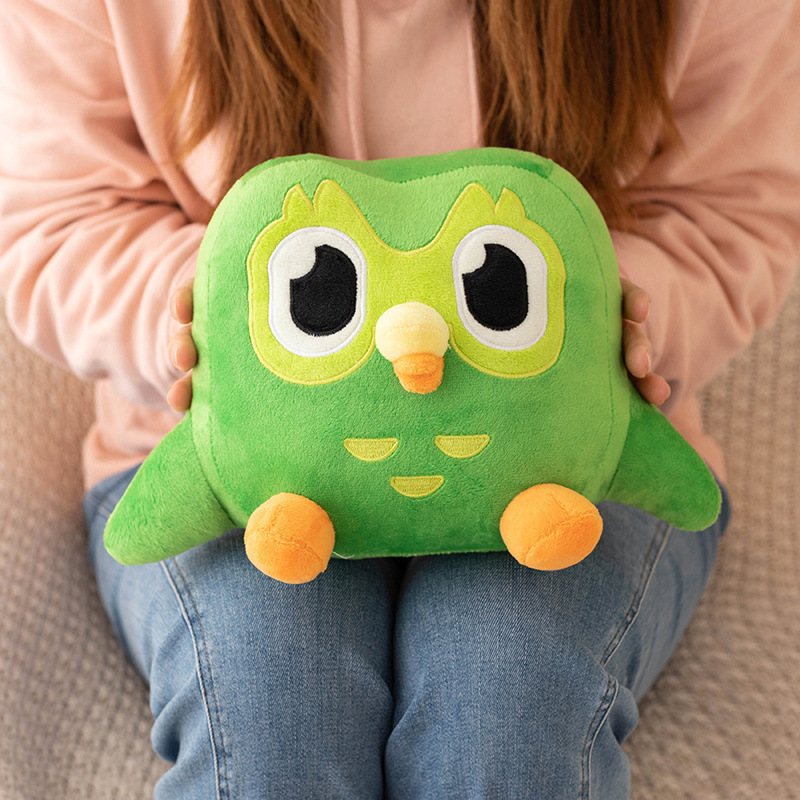 30cm Green Duolingo Owl Plush Toy Duo Plushie of Duo The Owl Cartoon Anime Owl Doll Soft Stuffed Animal Children Birthday Gift