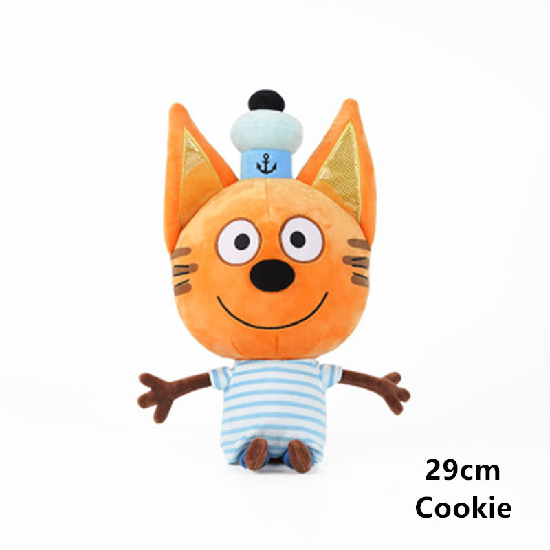 Genuine kid e cats Russian  My Family Three Happy Cats Plush Doll Cookie Candy Pudding Anime Cat Doll Toy Kawaii Gift