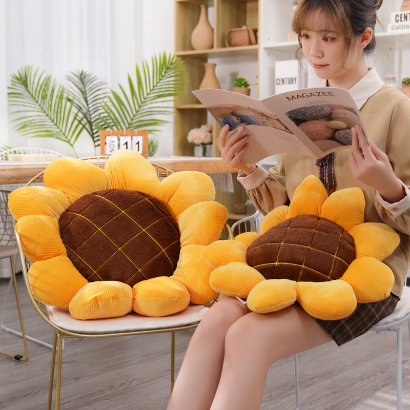 1pc 40cm Stuffed Soft Plant Sunflower Plush Toys Cute Chair Car Plush Cushion Office Nap Pillow Girls Nice Birthday Gift