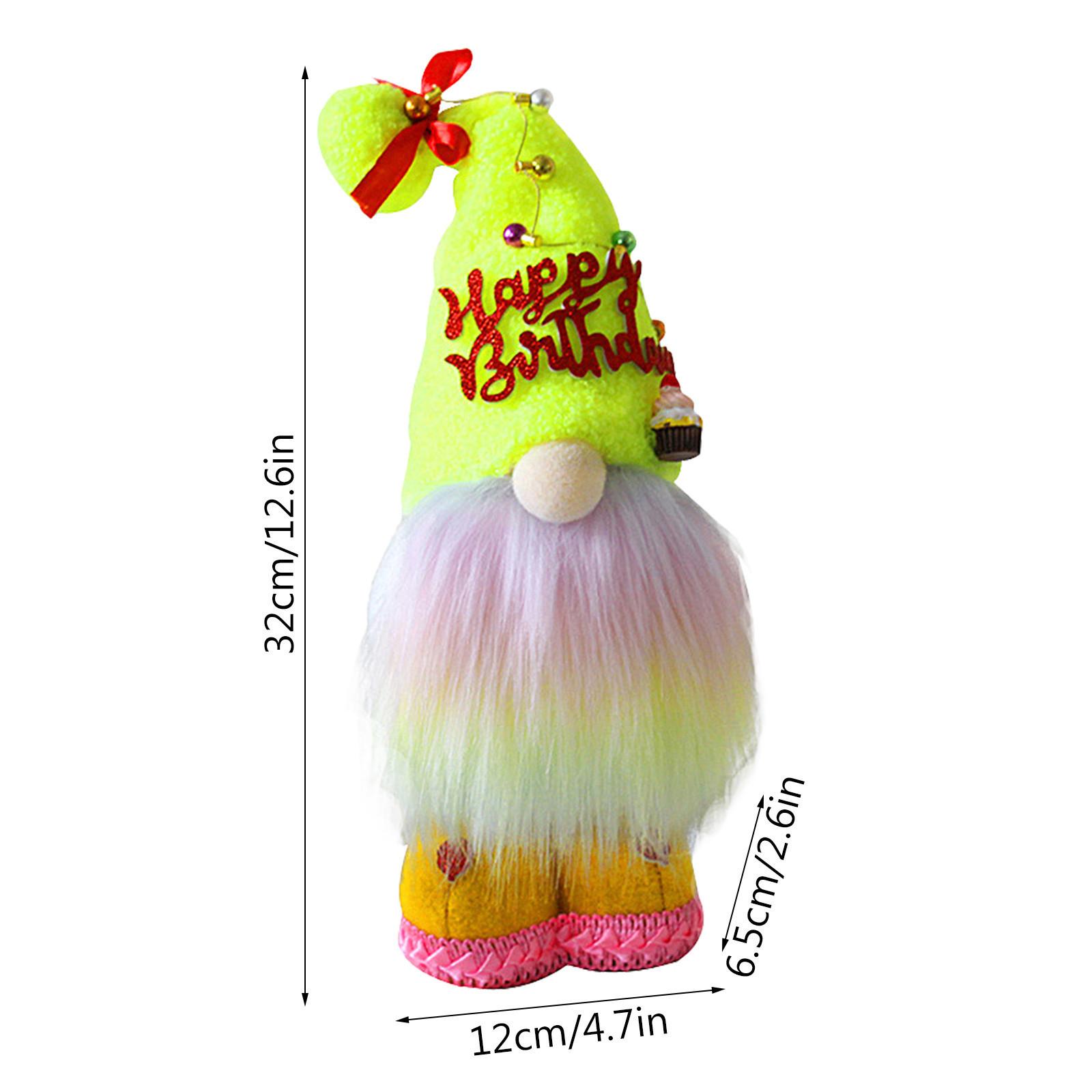 Happy Birthday Gnome Doll Plush Knit Faceless Doll Figurines Swedish Tomte Christmas Elf Decoration New Year Xmas Kid Gift Toy