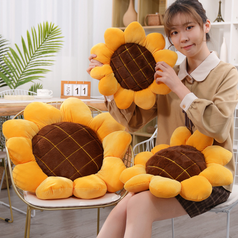 1pc 40cm Stuffed Soft Plant Sunflower Plush Toys Cute Chair Car Plush Cushion Office Nap Pillow Girls Nice Birthday Gift