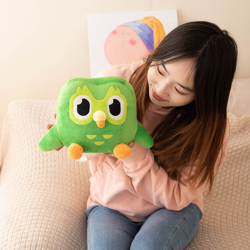 30cm Green Duolingo Owl Plush Toy Duo Plushie of Duo The Owl Cartoon Anime Owl Doll Soft Stuffed Animal Children Birthday Gift