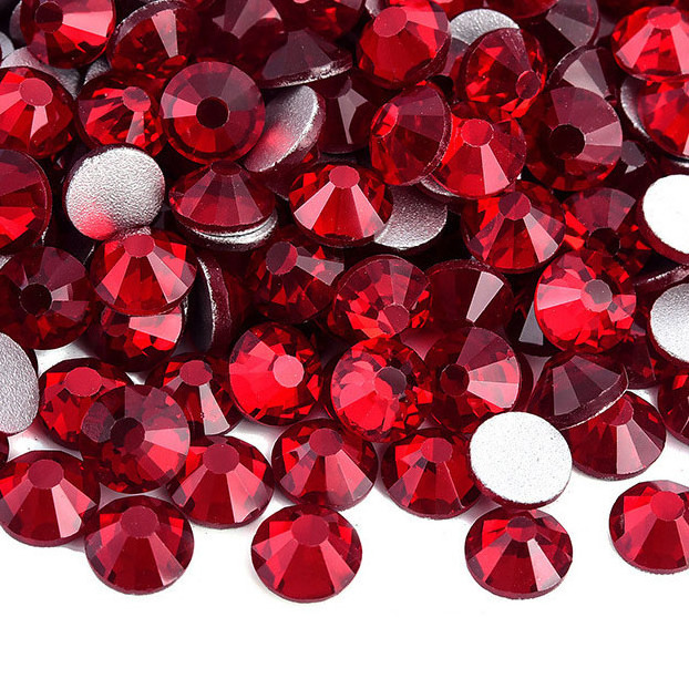 SS3-SS34 Dark Ruby Flat Back Nail Rhinestone Craft Red Rhinestones for Decorations