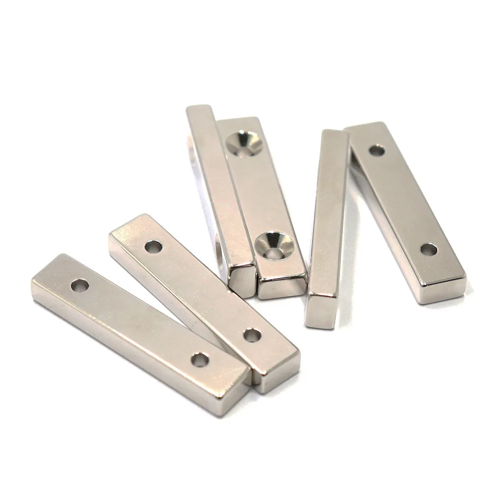 Industrial Strong Customized NdFeb Rectangular Pot Channel N52 Neodymium Block Magnet with Countersunk Hole