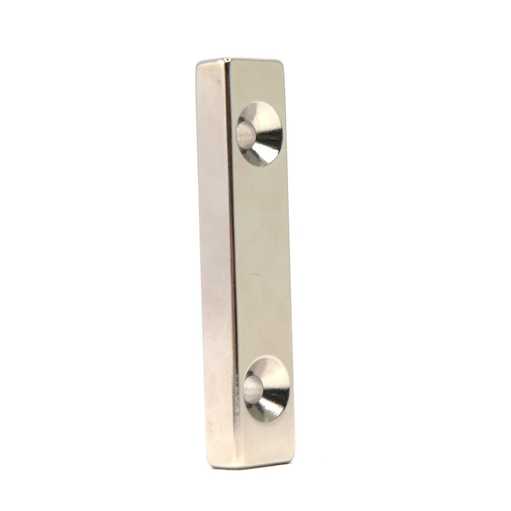 Industrial Strong Customized NdFeb Rectangular Pot Channel N52 Neodymium Block Magnet with Countersunk Hole