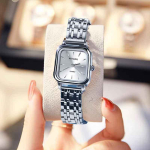 luxury watch for women  Fashion Stainless Steel Band Square Watch  Elegant  Waterproof Ladies Quartz Watch reloj