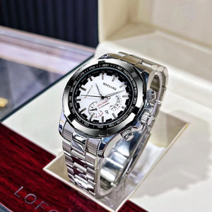 Fashion trends Steel Band Business Men Arabic Watch Stainless Steel Quartz  Luxury Men watch logo OEM