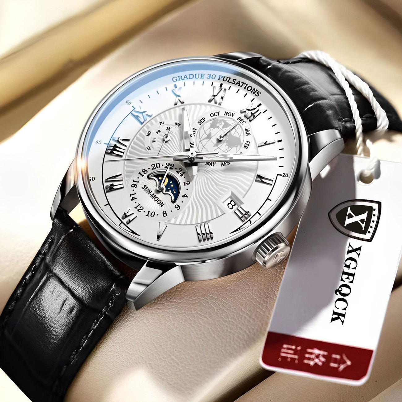 New  Fashion Men Watch Leather Quartz Men's Wristwatch Waterproof Luminous Sports Date Luxury Watches Man