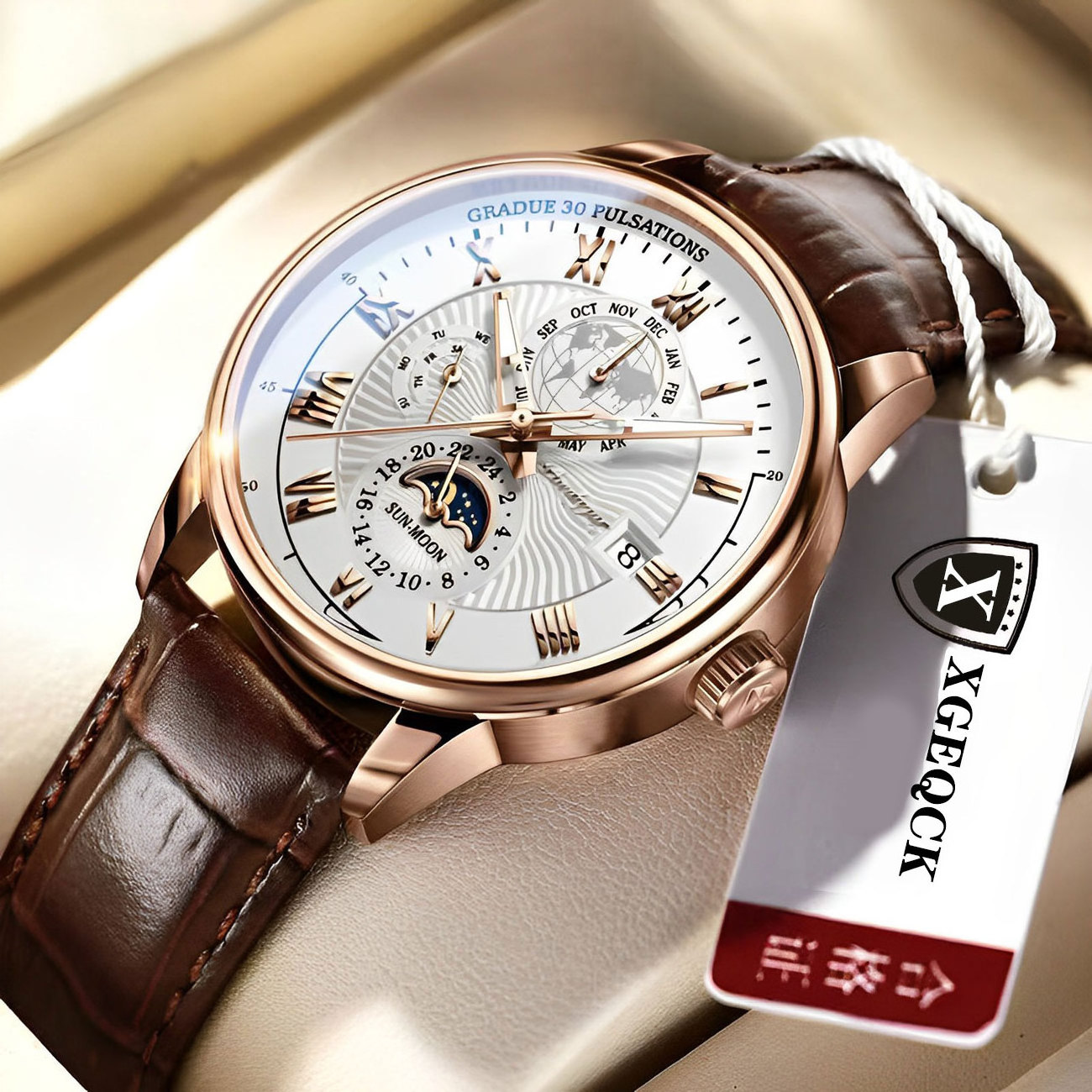 New  Fashion Men Watch Leather Quartz Men's Wristwatch Waterproof Luminous Sports Date Luxury Watches Man