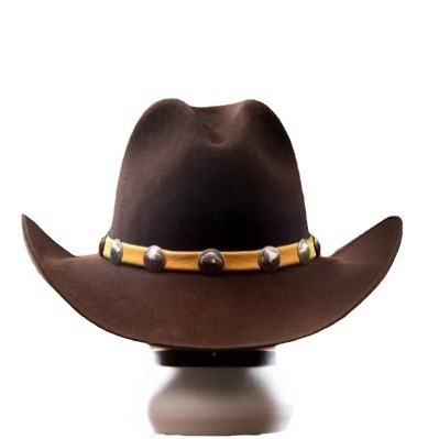 Wholesale 100% Wool Felt Large Brim Leather Belt Cowboy Hat Men Leather Cowboy Hats Fedora Hats