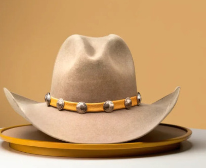 Wholesale 100% Wool Felt Large Brim Leather Belt Cowboy Hat Men Leather Cowboy Hats Fedora Hats