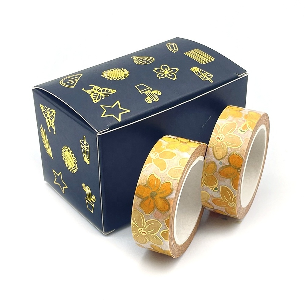 Factory Direct custom high quality gilding printing handbook masking Indian washi tape