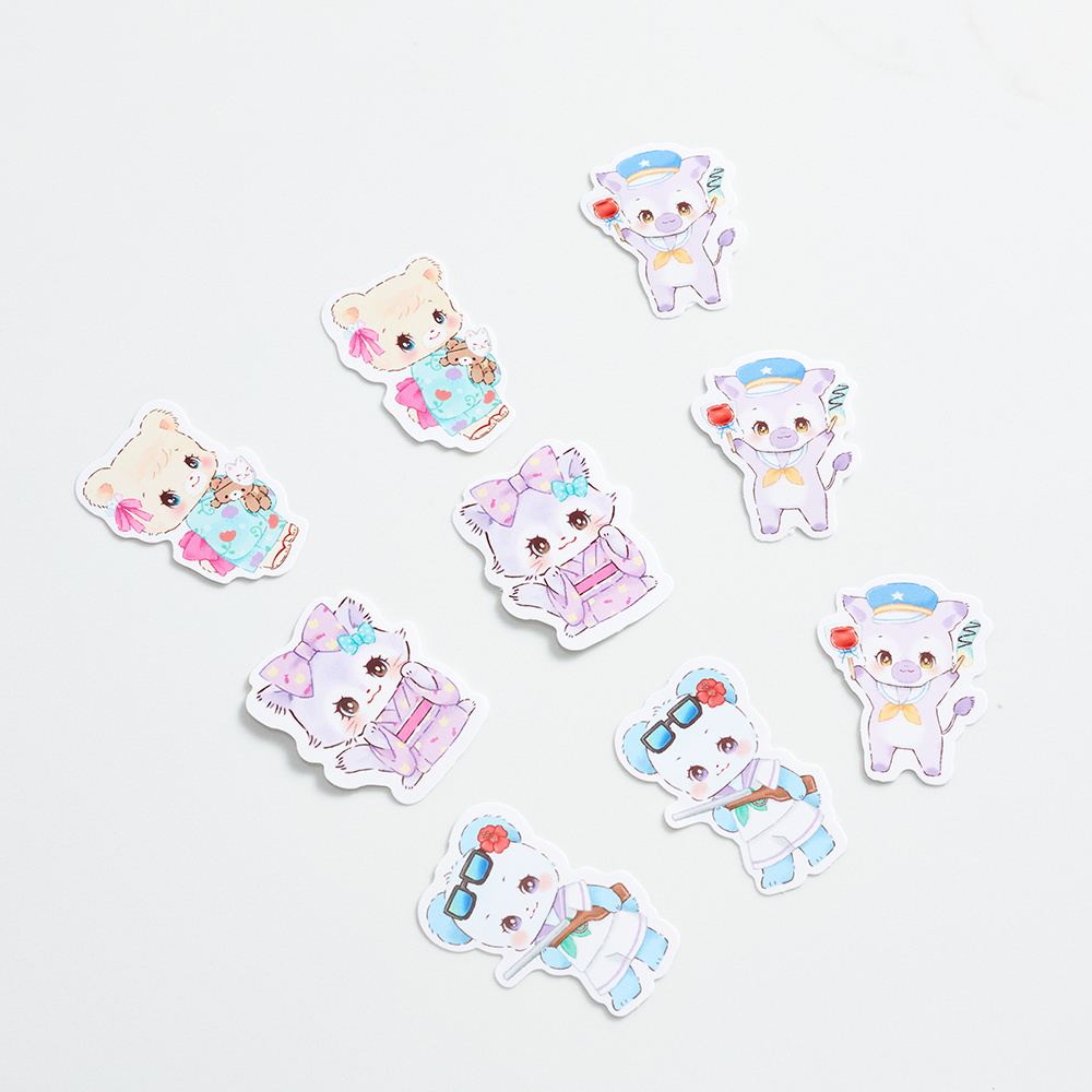 Quality good price Latest design cute DIY handmade design decorative printed label korean stickers