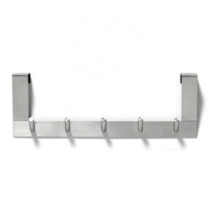 Stainless steel metal 5 hook organizer rack over the door hook