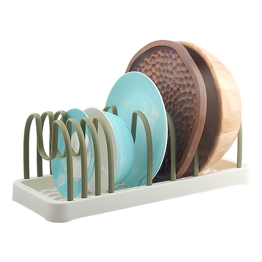 High Quality Household Kitchen PP Dish Holder Detachable Bowl Pot Lid Storage Rack Shelving Units